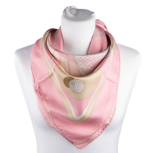 Herms Scarf   in Pink 100% Twill Silk - Picture 3 of 3